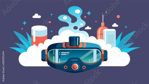 A futuristiclooking device that resembles a virtual reality headset but instead of visuals it produces a fragrance mist that directly affects the.