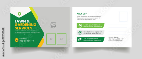Lawn Mower Garden or Landscaping Service Postcard Template, Eddm Postcard Design, Event Card Design, Direct Mail Template