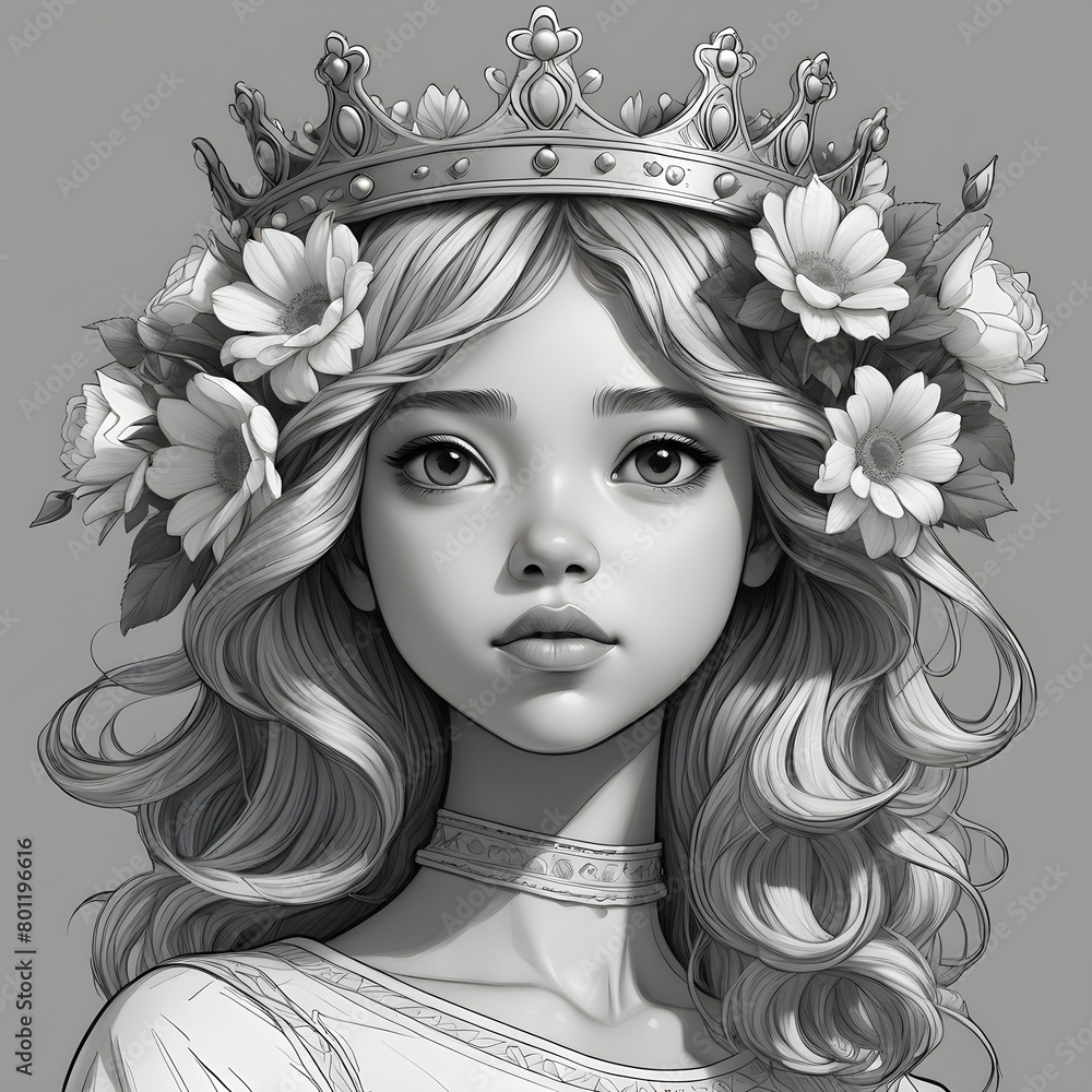 portrait of a woman with flowers portrait of a woman with flowers