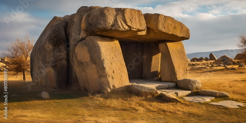 ancient dolmen, megalithic stone blocks