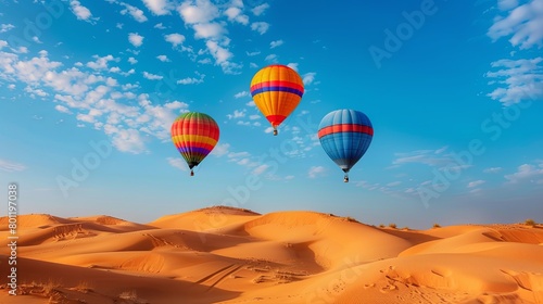 winner award photography of colored baloons in the sky on the desert