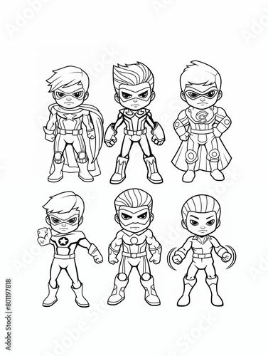 superhero illustrations, Colorful Comic Superheroes, joyful coloring pages