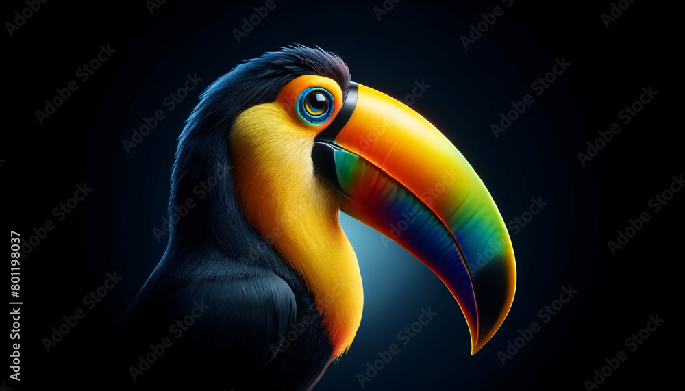Fototapeta premium a toucan in a portrait style