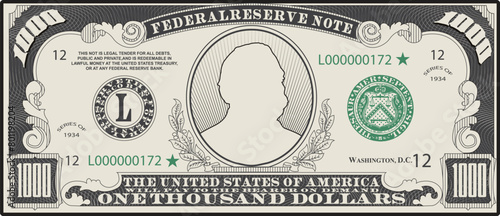 1000 dollar money vector illustration isolated