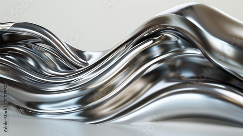 A sleek silver wave, its metallic sheen capturing and reflecting light in a display of brilliance and sophistication. This wave flows with a futuristic elegance.