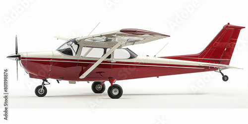 Side view of Cessna 172 in white background © Ricardo Costa