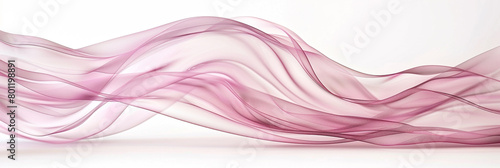 A soft blush wave, tender and romantic, flowing smoothly across a white background, depicted in a stunning high-resolution photo.