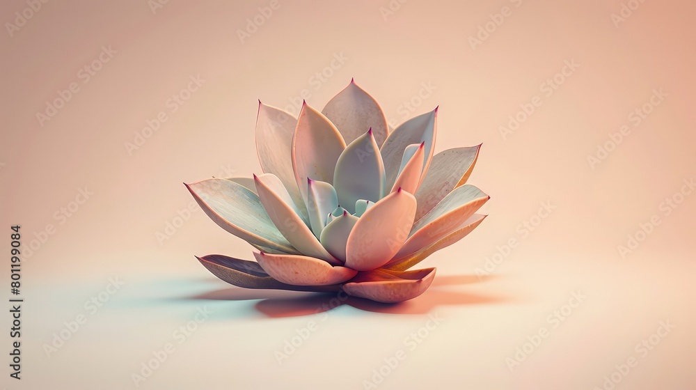 A minimalist composition featuring a single, striking tropical succulent in the center of a plain backdrop. A minimalist composition featuring a single, striking tropical succulent in the center of a plain backdrop.