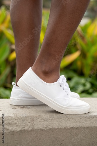 White casual canvas shoes  flat sole design  casual footwear fashion