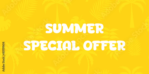 horizontal summer sale banner template for advertising. Vector illustration
