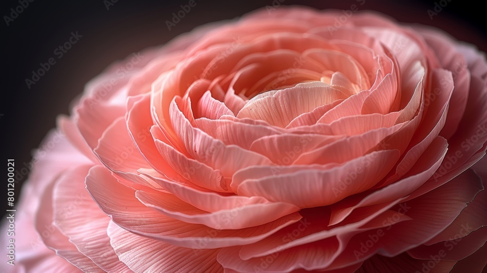 A photo of a beautiful pink rose in full bloom against a dark background. A photo of a beautiful pink rose in full bloom against a dark background.
