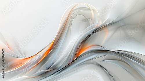 A swirling wave of pale grey and bright orange, elegantly set against a white backdrop, resembling a high-quality HD image.