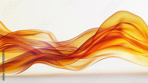 A vibrant amber wave, warm and glowing, flowing dynamically over a white backdrop, presented in a breathtakingly clear high-definition image.