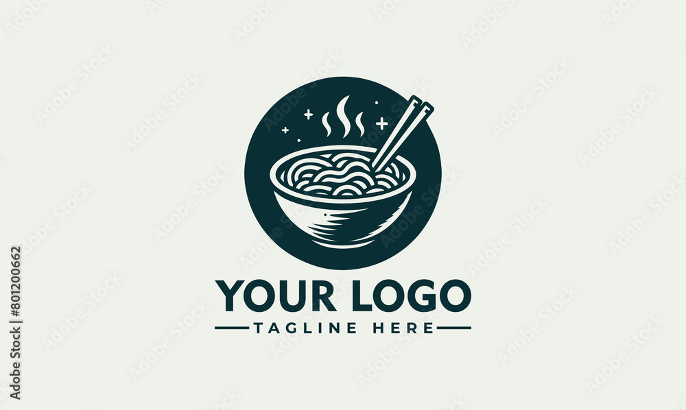 hot bowl noodle logo vector design for food restaurant logo concept vector template ramen noodle logo design illustration with bowl