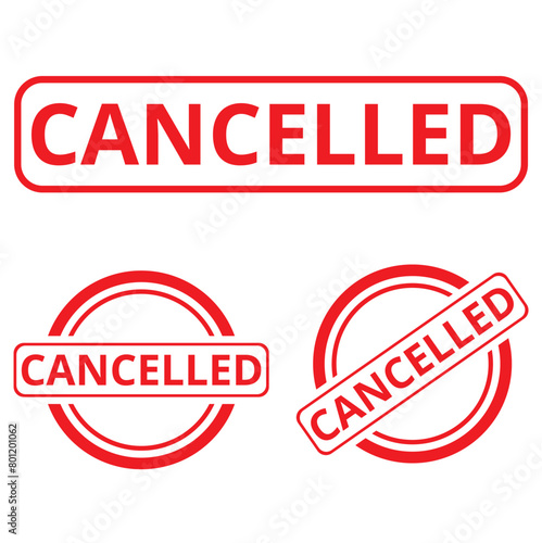 Icono de Cancelado en color rojo. Vector