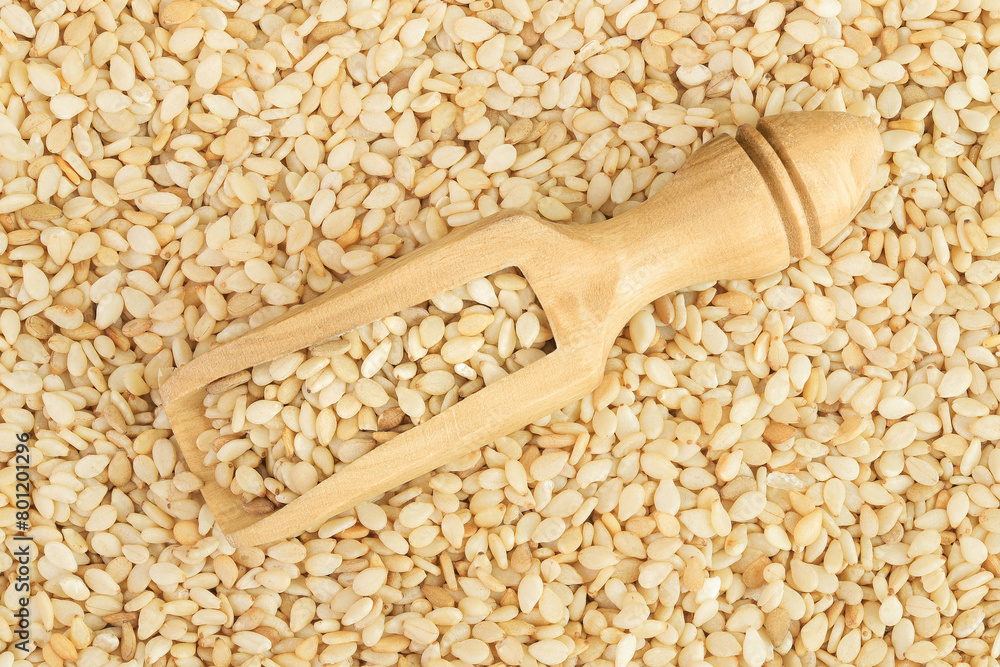 Sesame seeds as a background. Top view. Flat lay Sesame seeds as a background. Top view. Flat lay