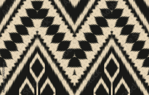 Ethnic abstract ikat art. Aztec ornament print. geometric ethnic pattern seamless  color oriental.  Design for background  curtain  carpet  wallpaper  clothing  wrapping  Batik  vector illustration.