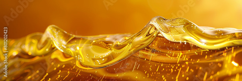 A warm wave of honey yellow, merging into a glassy texture that radiates the sweet and comforting warmth of honey, captured in