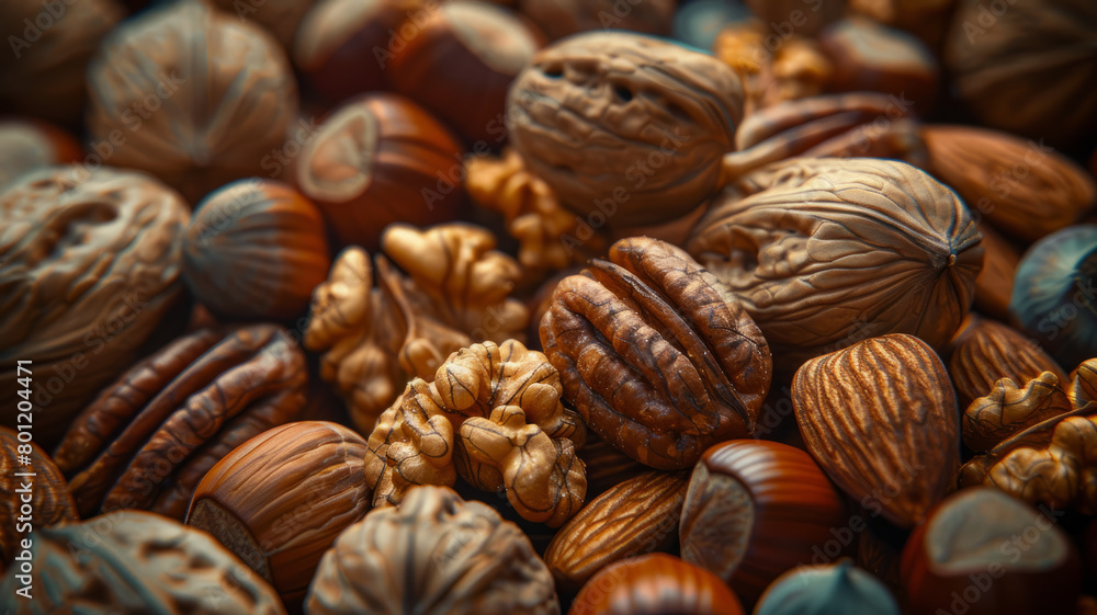 Assortment of mixed nuts close-up Assortment of mixed nuts close-up