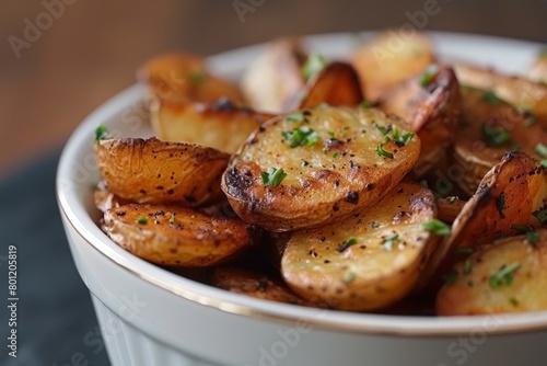 Deliciously Crispy Triple-Cooked Chips Served with Fresh Herbs.