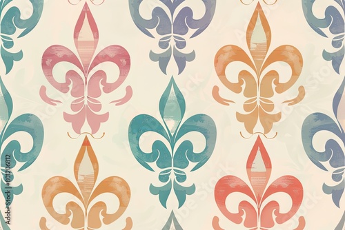 fleur-de-lis pattern, pastel colors wallpaper with pattern photo