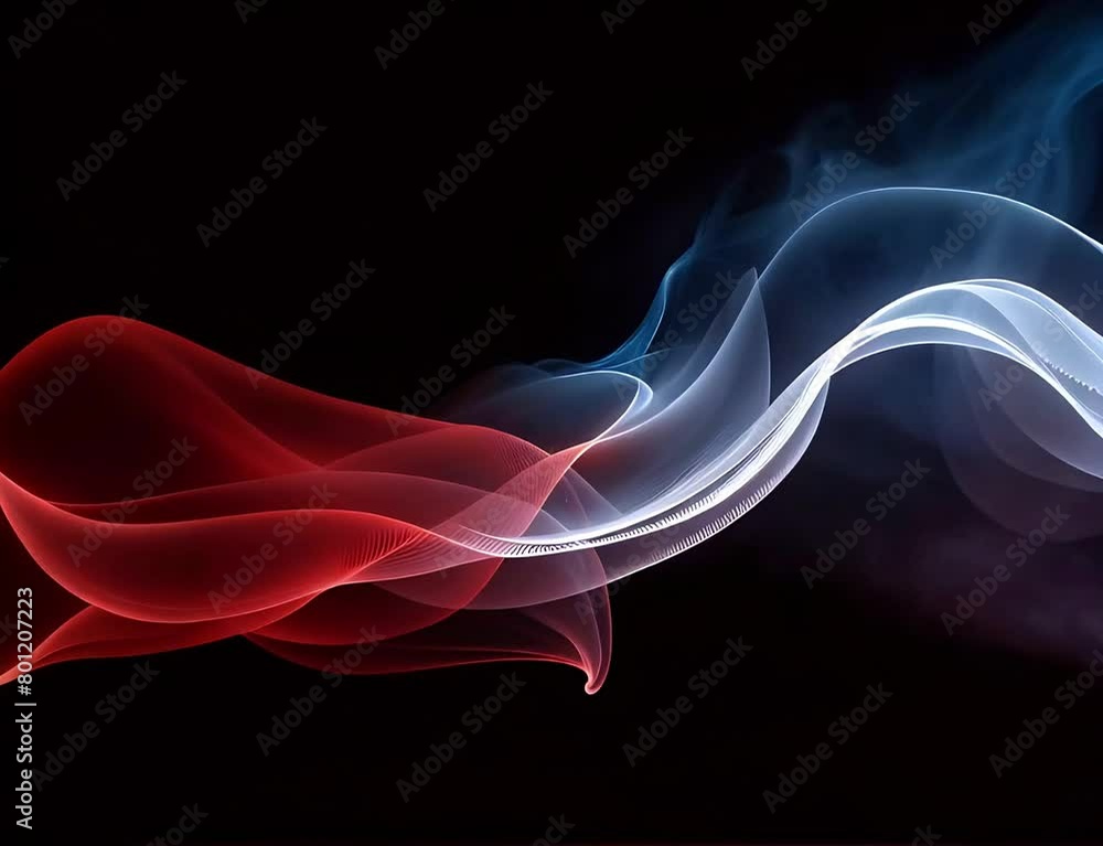 Texture of white and red smoke. Abstract colored smoke is blown out on a black background. Texture of white and red smoke. Abstract colored smoke is blown out on a black background.