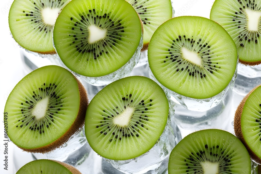 kiwi fruit ice cubes