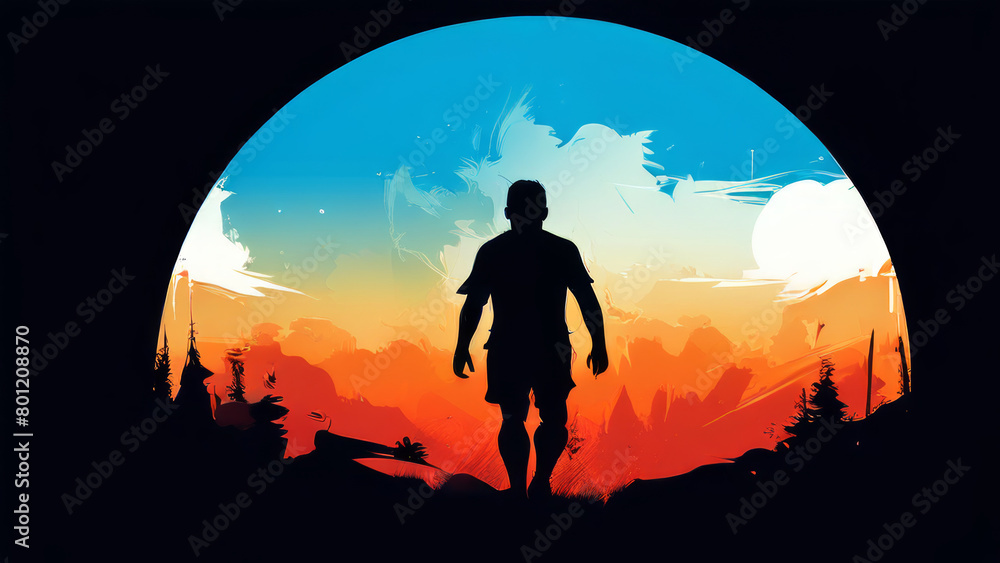 silhouette of a soccer player scoring a goal. Winning mood. Flat vector image. silhouette of a soccer player scoring a goal. Winning mood. Flat vector image.