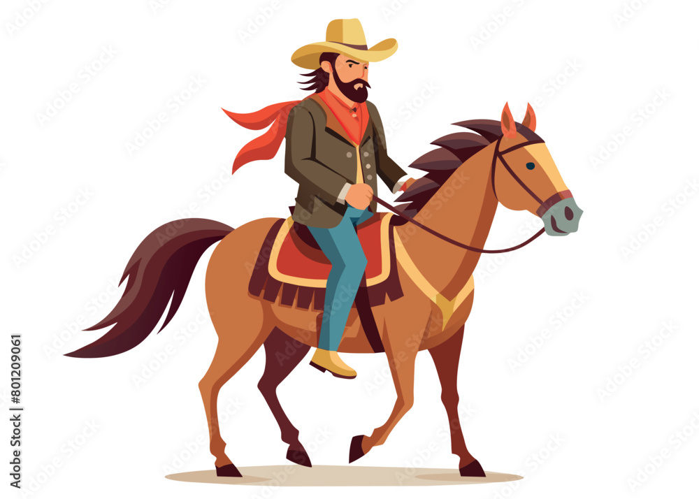cowboy on horseback with his characteristic clothing- cowboy on horseback with his characteristic clothing-