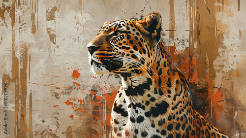 A beautiful painting of a jaguar, with a stunningly detailed portrait. The perfect addition to any home or office photo