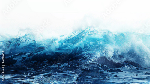 Ocean blue wave illustration, deep and calming ocean blue wave on a white backdrop.