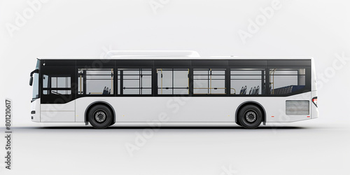Side view of modern bus in white background