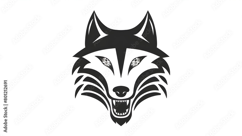 Abstract luxury wolf head vector monogram logo design template.