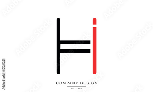 HI  IH Abstract Letters Logo Monogram Design Font Icon Symbol