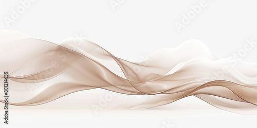 Soft taupe wave illustration, subtle and elegant soft taupe wave on a white backdrop.