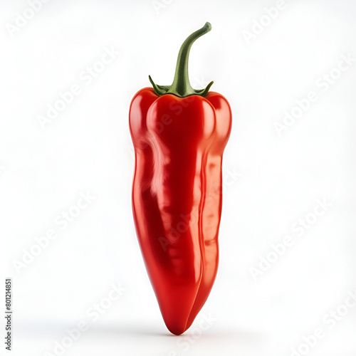 Fresh whole red chili pepper isolated on white background 
