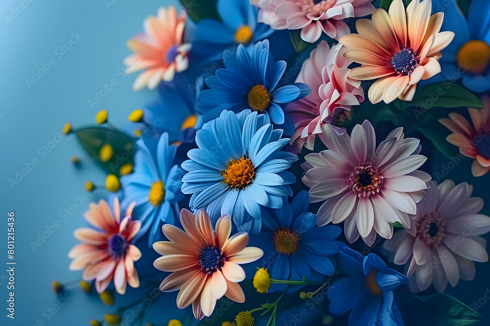 Bouquet of colorful bright flowers