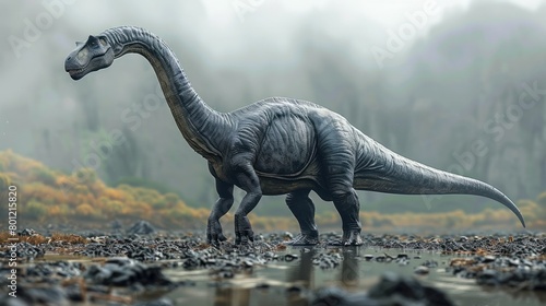 Vibrant of Apatosaurus Roaming the Jurassic Landscape