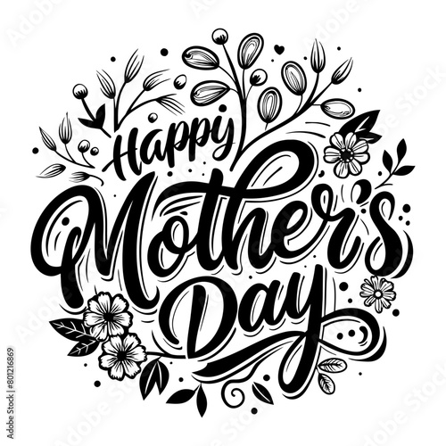 Happy Mother's day card, Mother's day lettering quote.