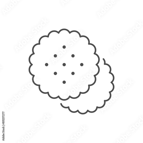 Cracker cookies line outline icon