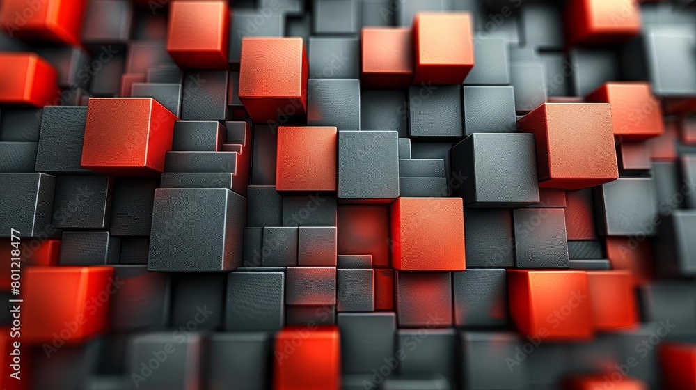 Obraz premium Create a seamless, high-resolution texture with red and gray cubes