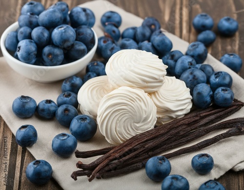 White vanilla zephyr and blueberries