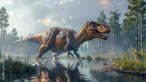 Giganotosaurus A Monstrous D Rendering of the Largest Carnivorous Dinosaur © Sittichok