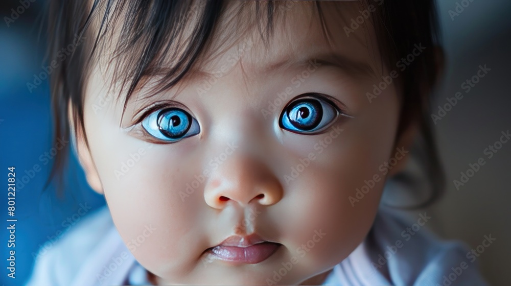 Macro shot of an Asian baby Macro shot of an Asian baby