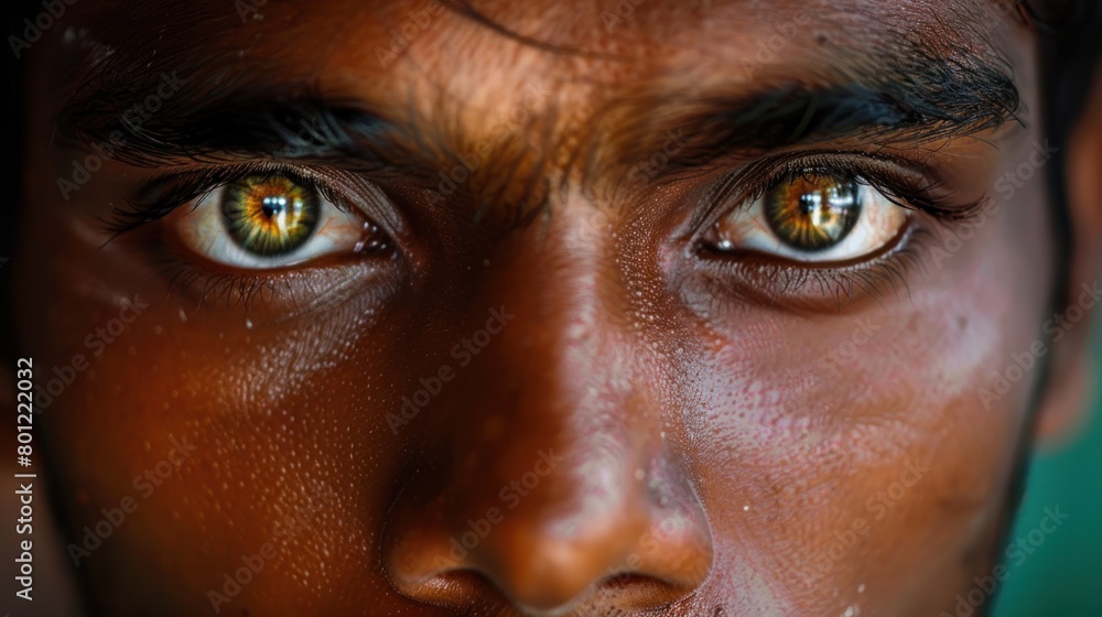 Macro shot of an Indian man Macro shot of an Indian man