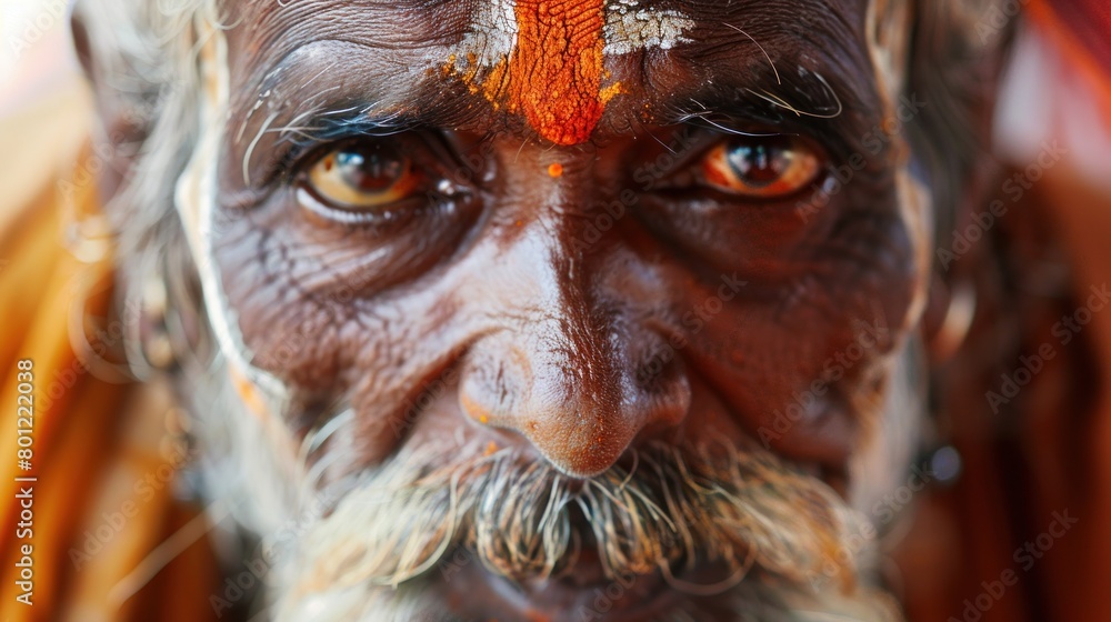 Macro shot of an Indian man Macro shot of an Indian man