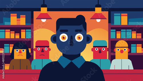 The shopkeepers eyes seemed to follow customers around the store adding to the feeling that they were being watched..