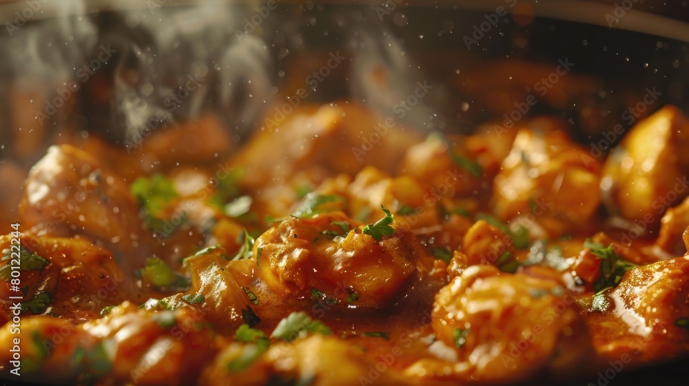 Macro Shot of Chicken Curry Food Macro Shot of Chicken Curry Food