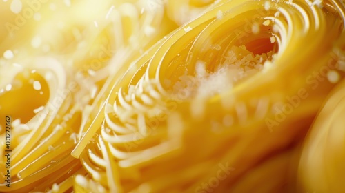 Macro shot of spaghetti food