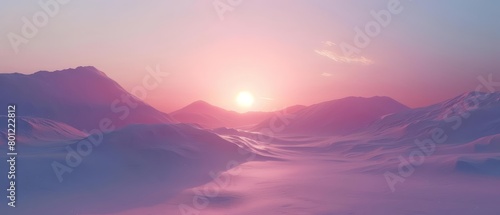 A beautiful sunset over a snow-capped mountain range